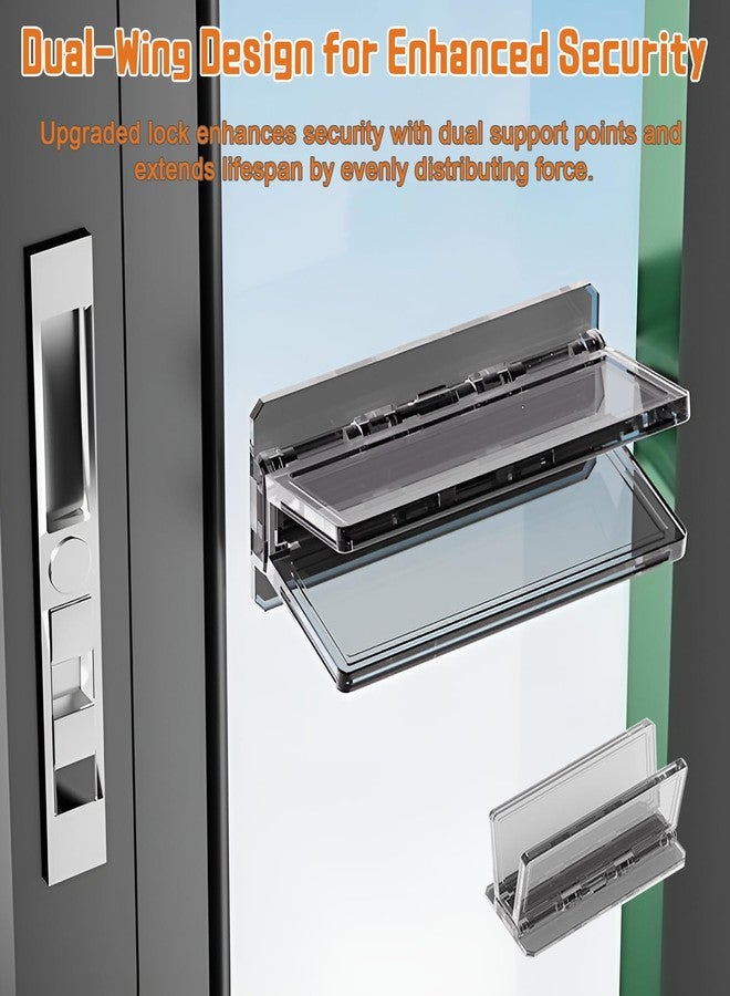 LeeYean Sliding Door Lock 2 Pack, Child Safety Proof Locks for Sliding Window Security, Sliding Glass Doors Easy Installation, No Tools Required, Extra Strong Adhesive - Image 3